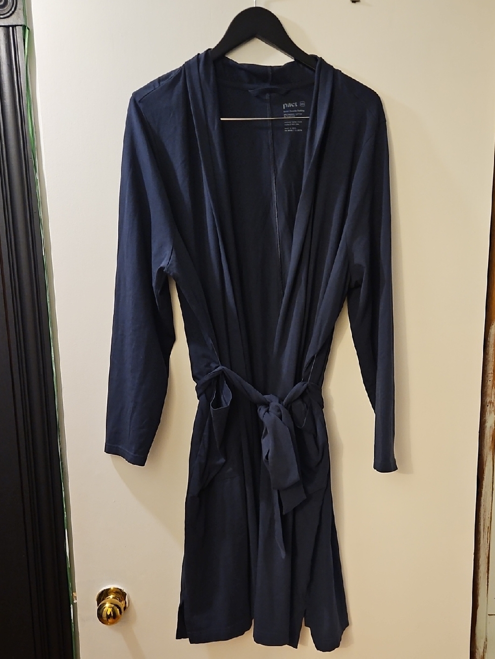 Pact Navy Tie-Waist Women's Robe Size XXL